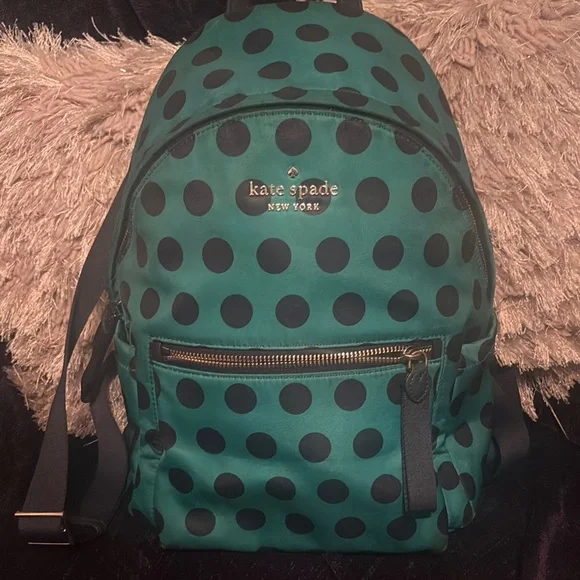 kate spade | Bags | Kate Spade Green And Black Backpack  display picture 1